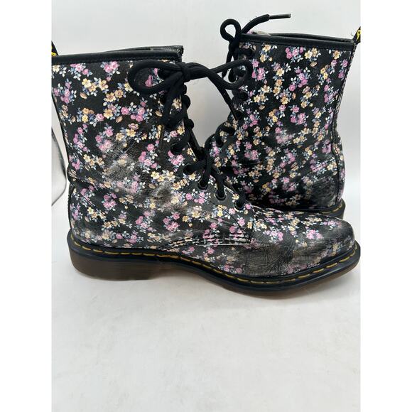 RARE Vintage DrMartens 1460 pascal floral Lottie purple pointed toe boots US 9 - Picture 3 of 10